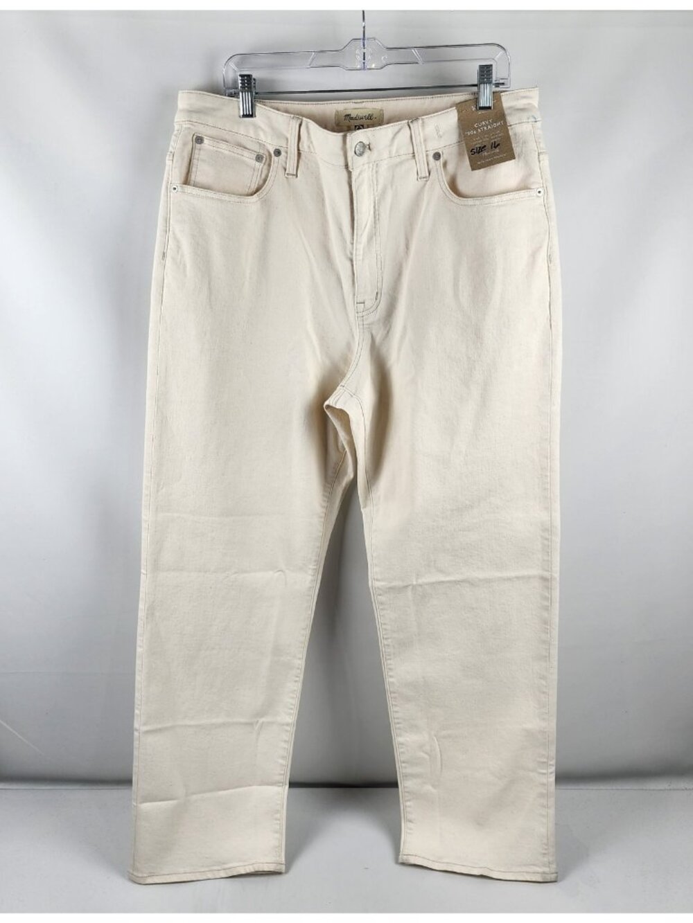 Madewell Jeans Womens 33x30 Ivory Curvy 90s Straight Leg Denim NWT